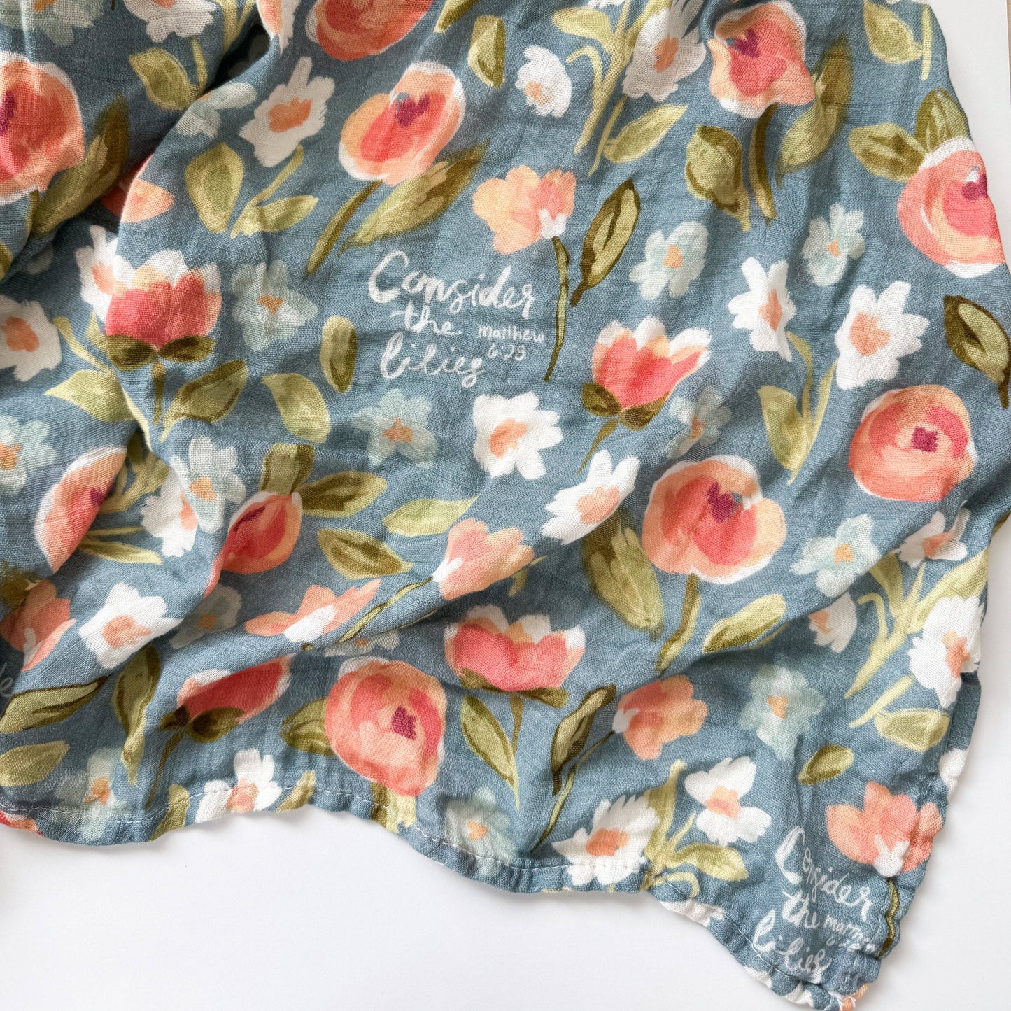 Consider the Lilies Muslin Blanket Swaddle