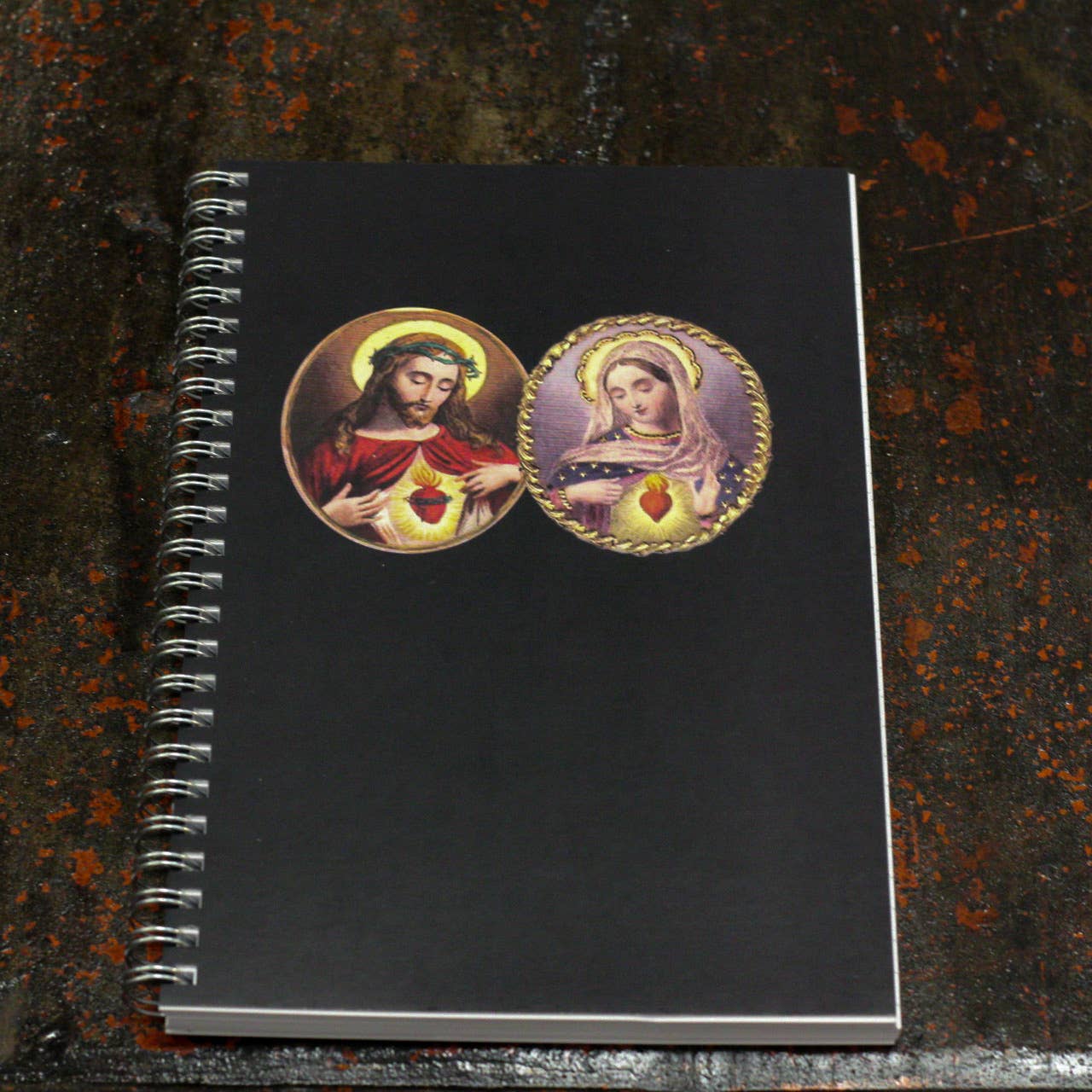 Two Sacred Hearts (black) Journal