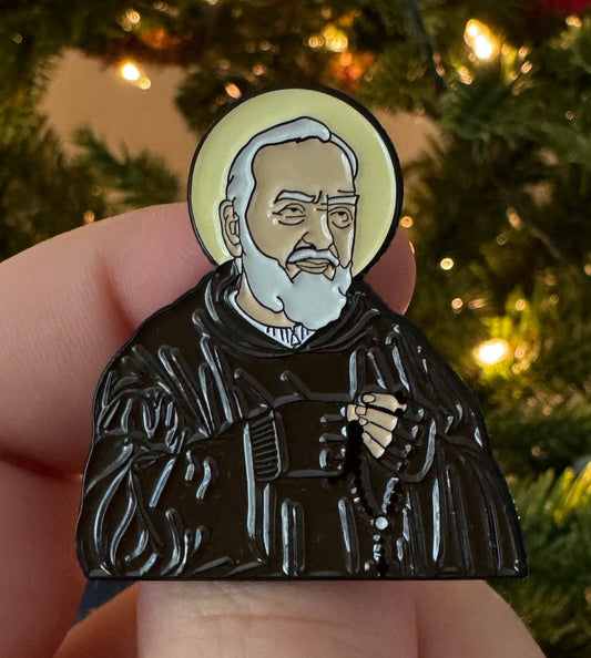 Padre Pio Enamel Pin