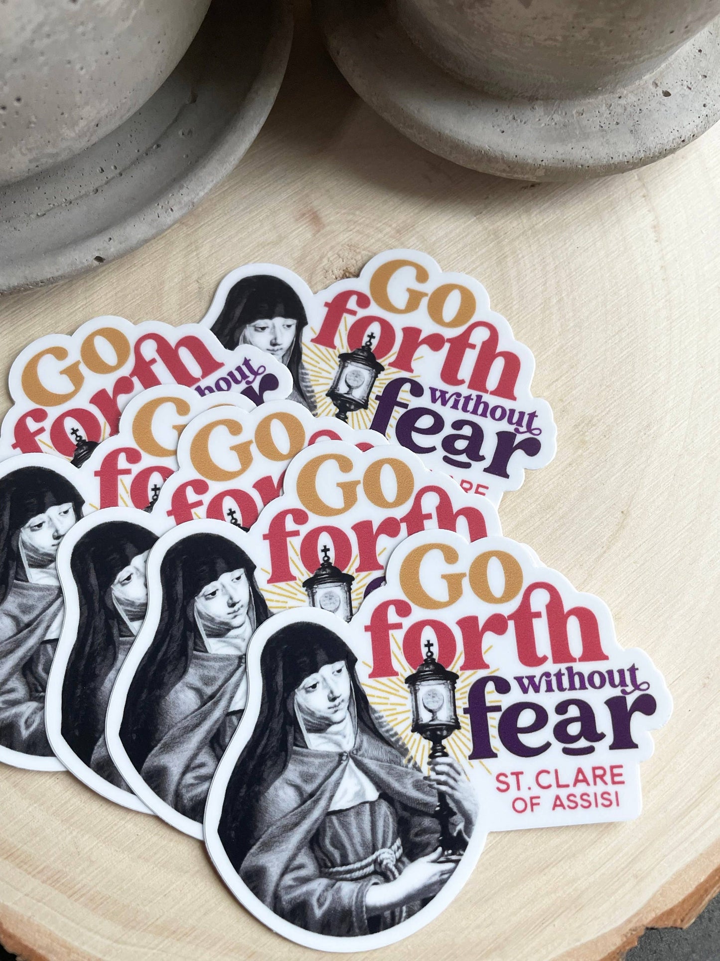 St. Clare of Assisi Waterproof Catholic Sticker