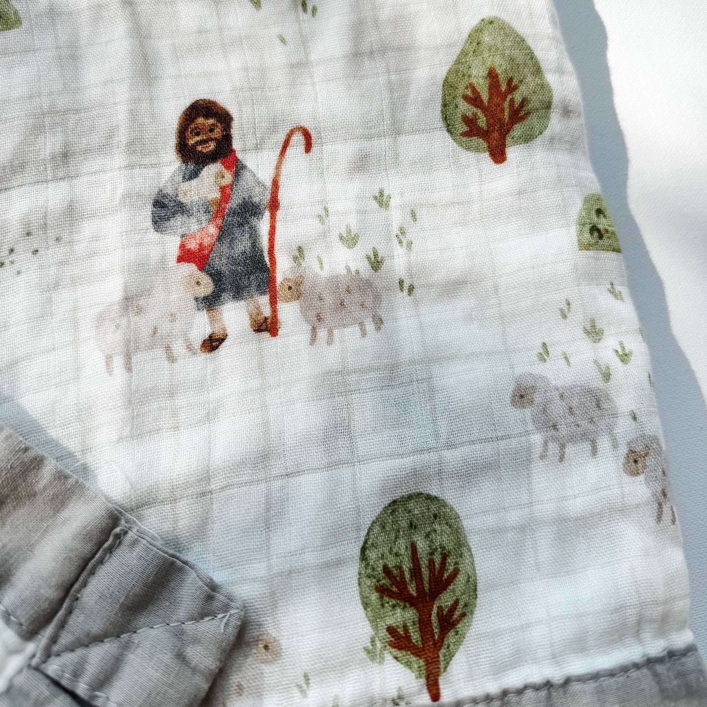 The Lord is my Shepherd Double Sided Muslin Blanket