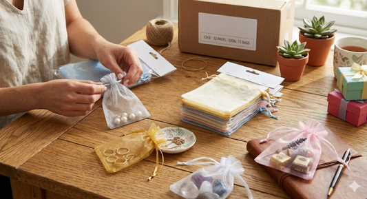 Organza Fabric Gift Bags (Pack of 6) – 4x6in, Assorted Color