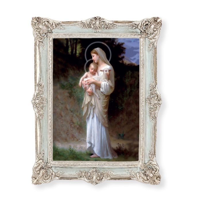 6 3/4" x 8 3/4" Powder Blue and Silver Frame with a 5 x 7 Bouguereau: Divine Innocence Print