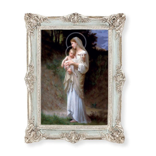 6 3/4" x 8 3/4" Powder Blue and Silver Frame with a 5 x 7 Bouguereau: Divine Innocence Print