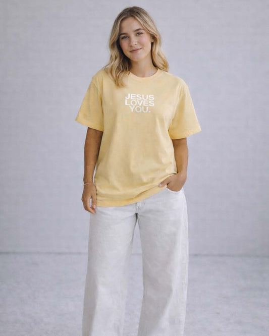 Jesus Loves You Comfort Colors Buttercream Tee
