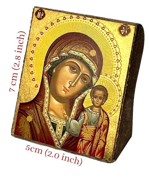 Virgin Mary of Kazan Silk Screen Icon Freestanding
