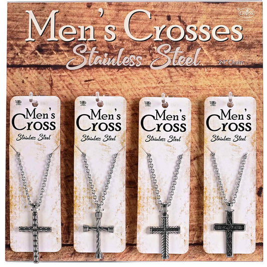 Men's Cross Necklace Stainless Steel