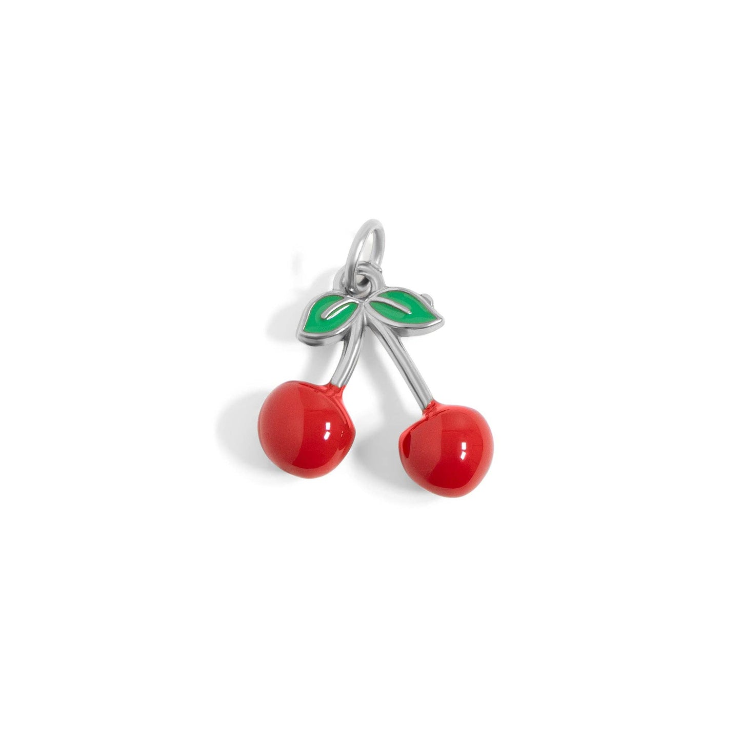 18K Gold PVD Stainless Steel Red Cherry Fruit Charm