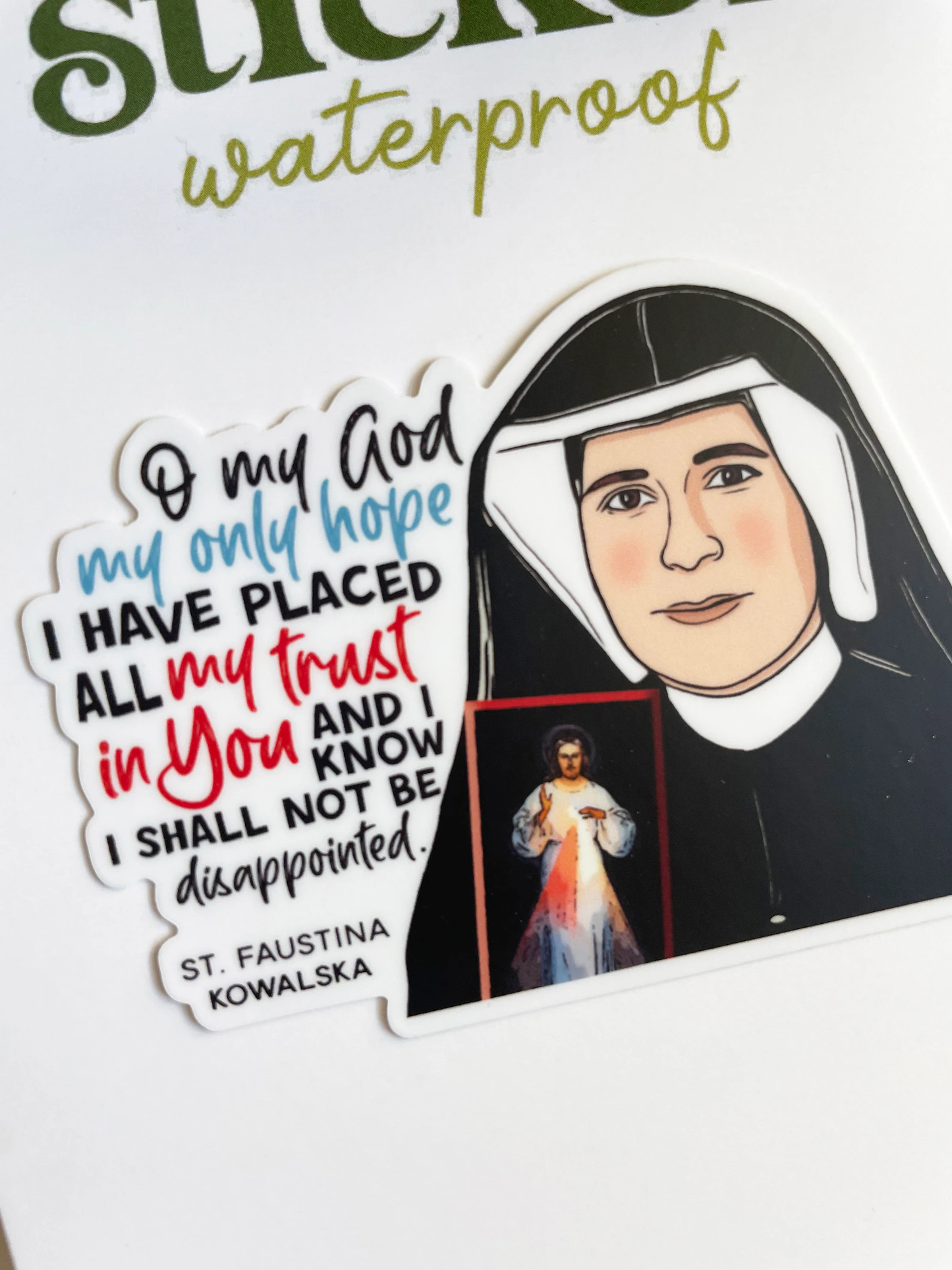 St. Faustina Kowalska Divine Mercy Catholic Sticker