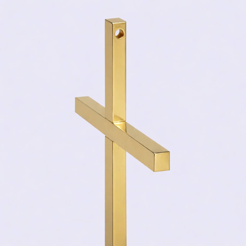 Wall Cross Gold 7"