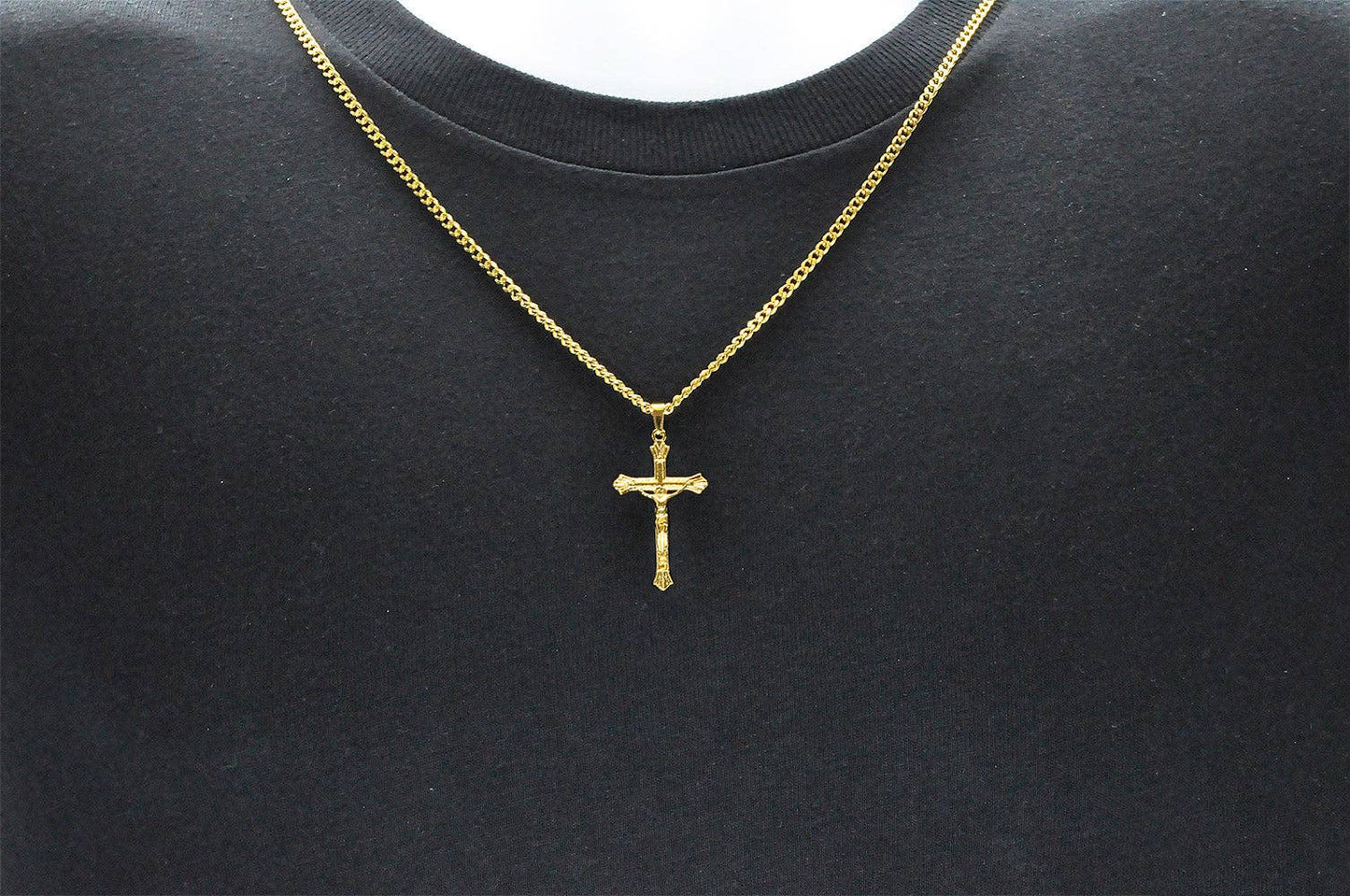 Men's Gold S.Steel Crucifix Cross Pendant