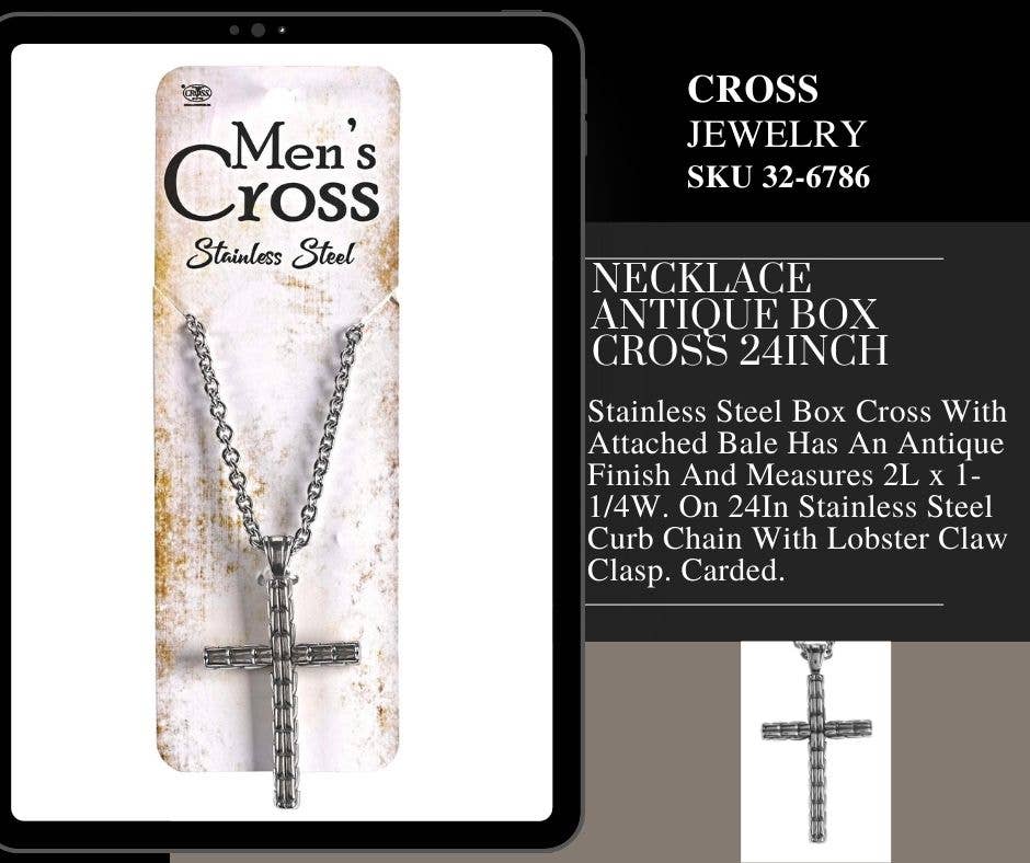 Men's Cross Necklace Stainless Steel