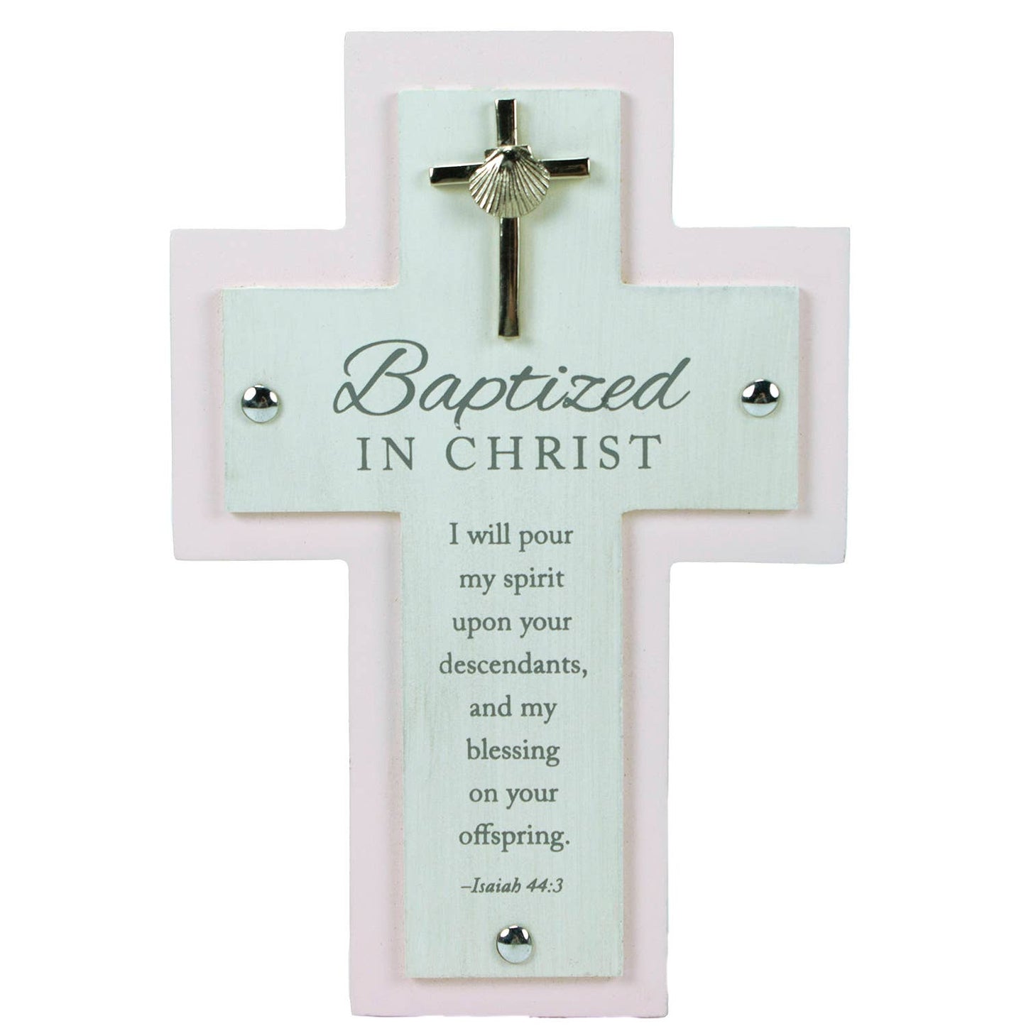 Pink Baptism Cross