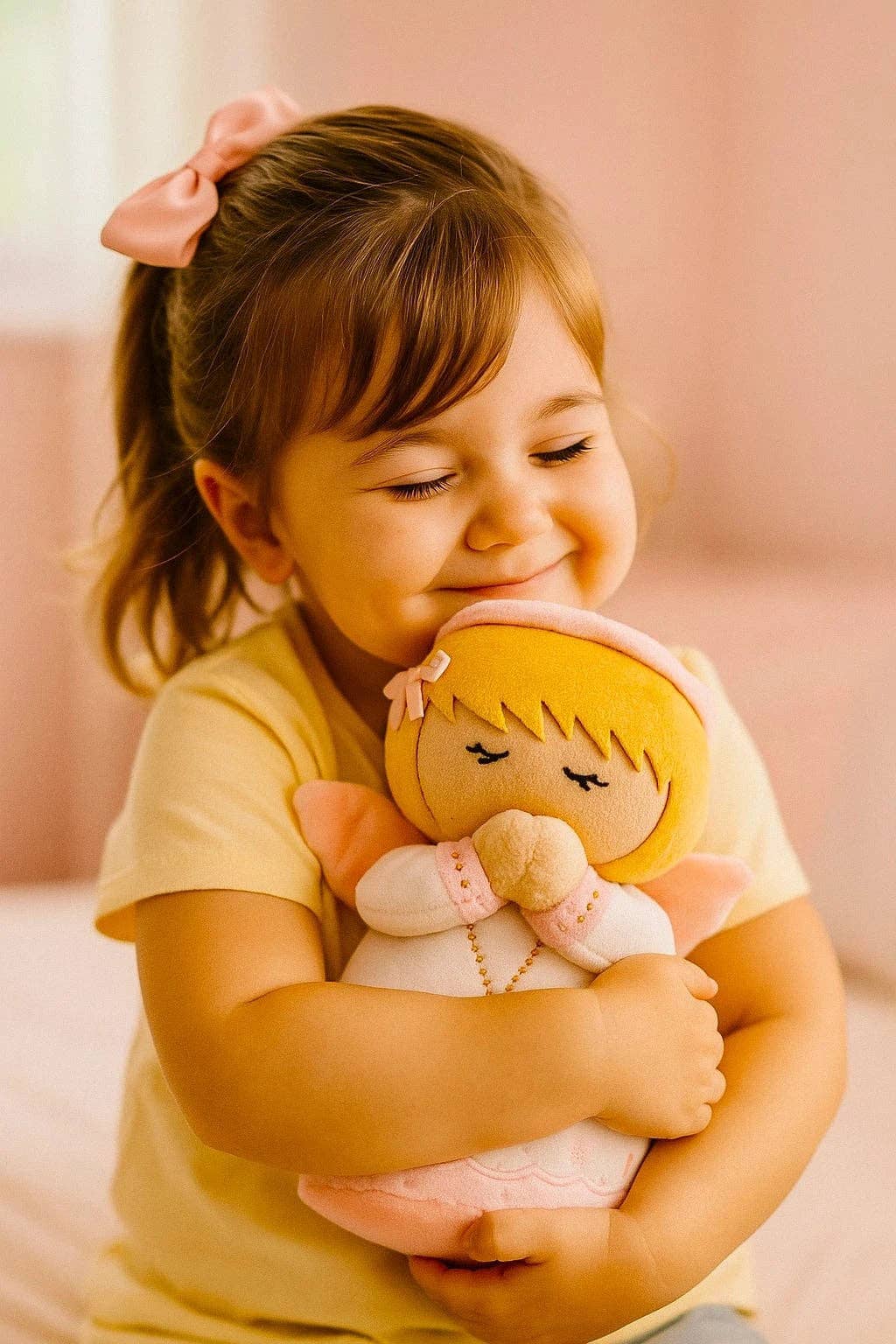 Guardian Angel Pink Plush Doll