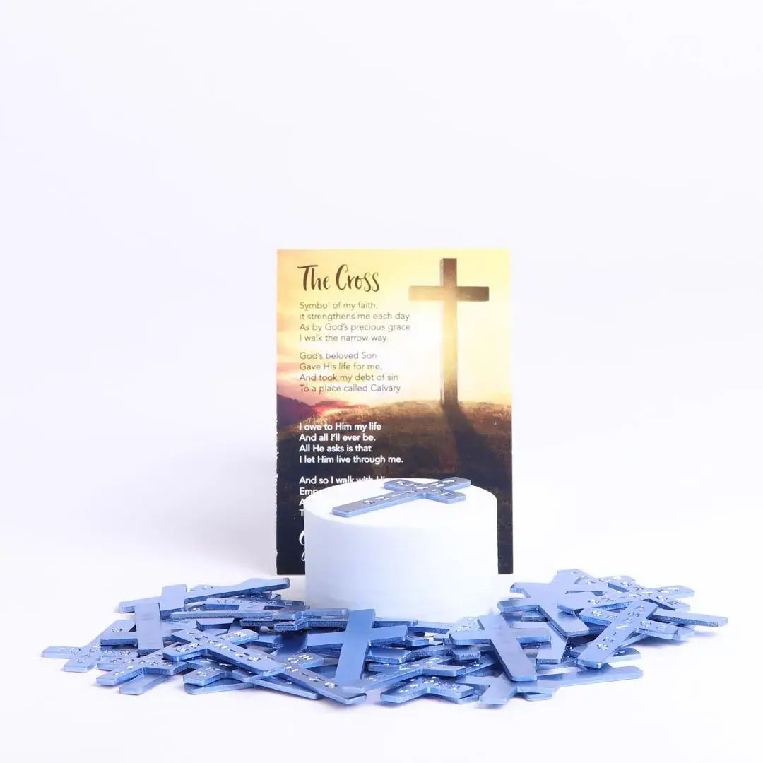 Pocket Cross Amazing Grace Blue