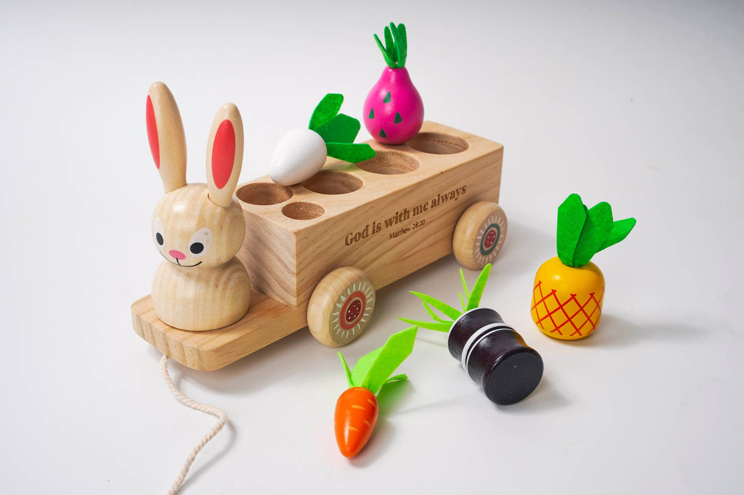 Pull-Along Wooden Bunny