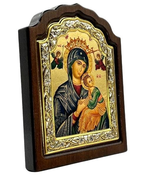 Virgin Mary Perpetual Help - Arched and Engraved Icon