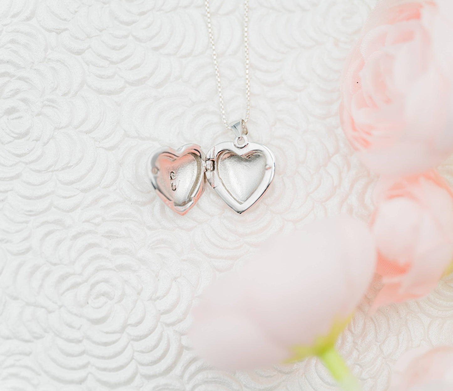 Sterling Silver Girls Heart Locket With Cross