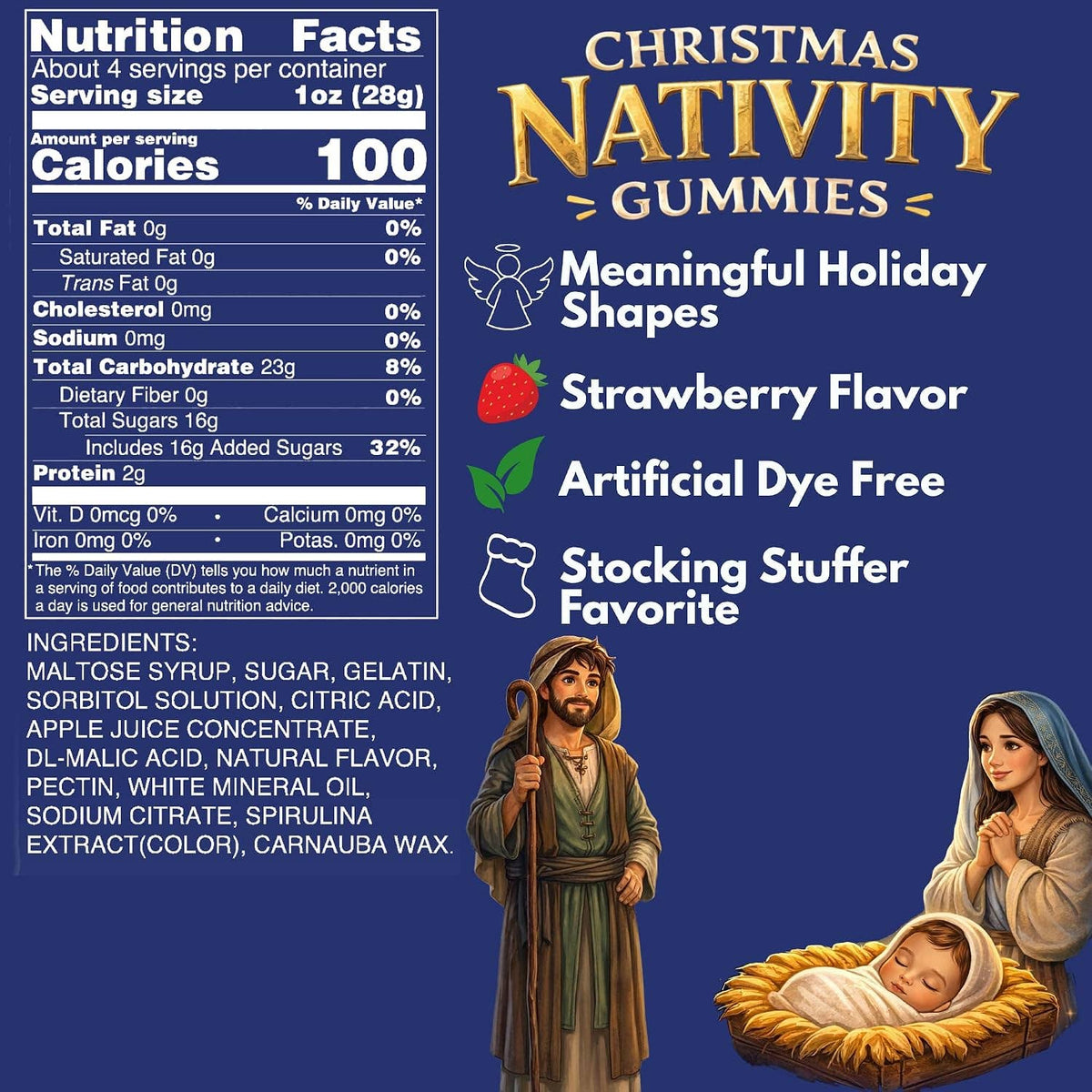 Nativity Gummies, Dye-Free, 4 oz