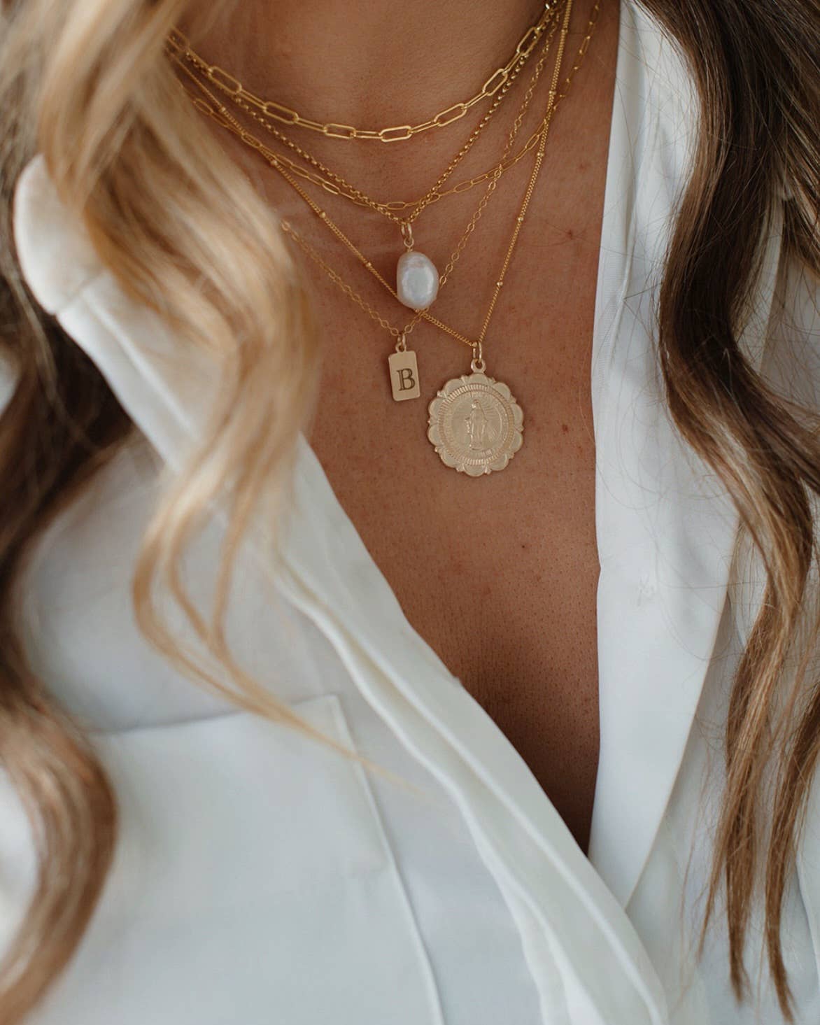 Virgin Mary Religious Necklace Catholic Gold Filled