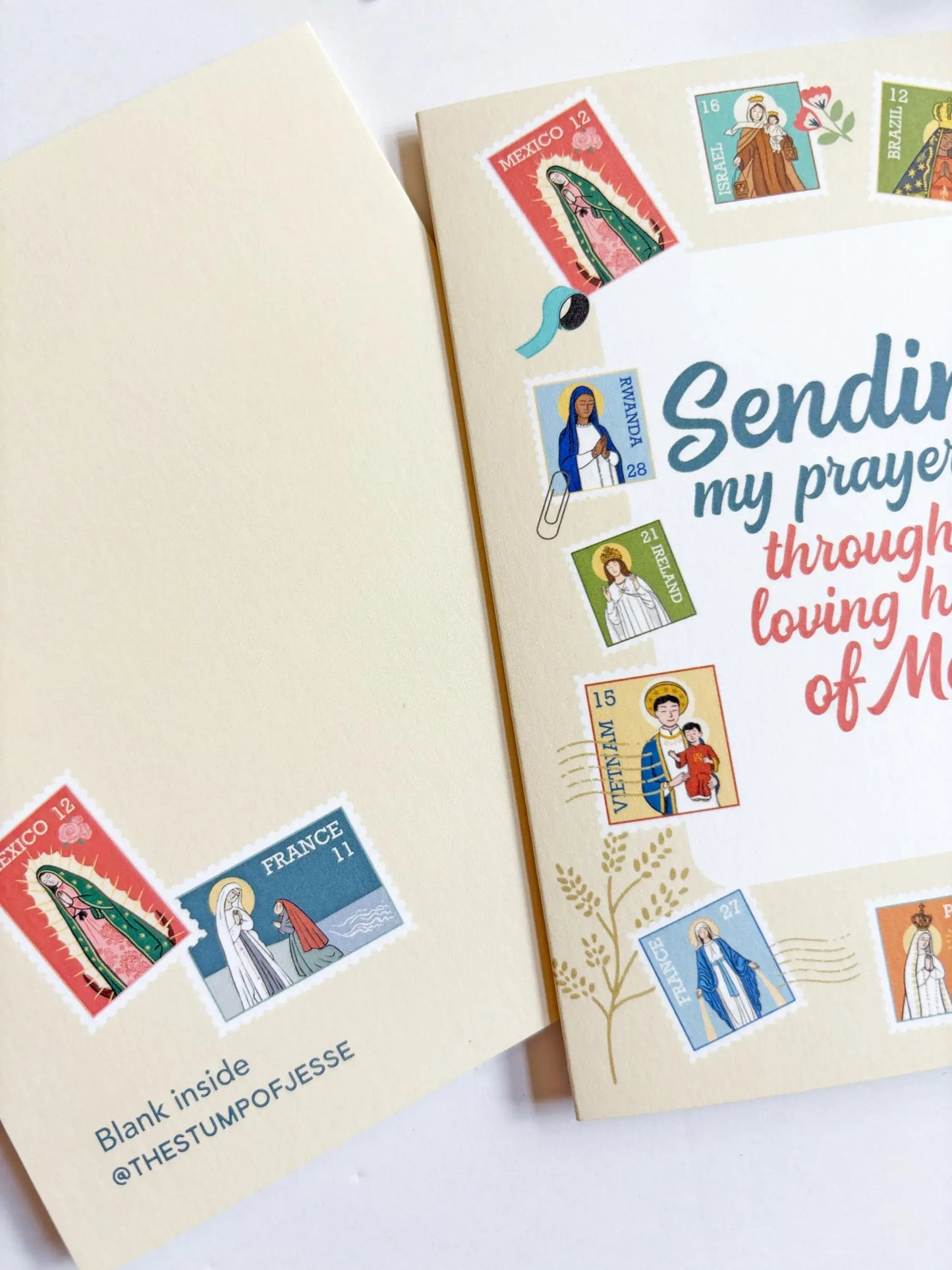 Ave Maria Post Yellow Greeting Card I Catholic Gift & Card