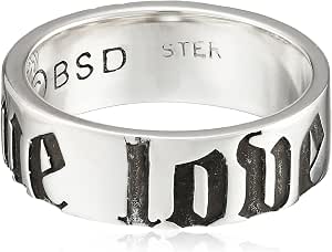 Bob Siemon Men's Sterling Silver True Love Waits Old English Ring