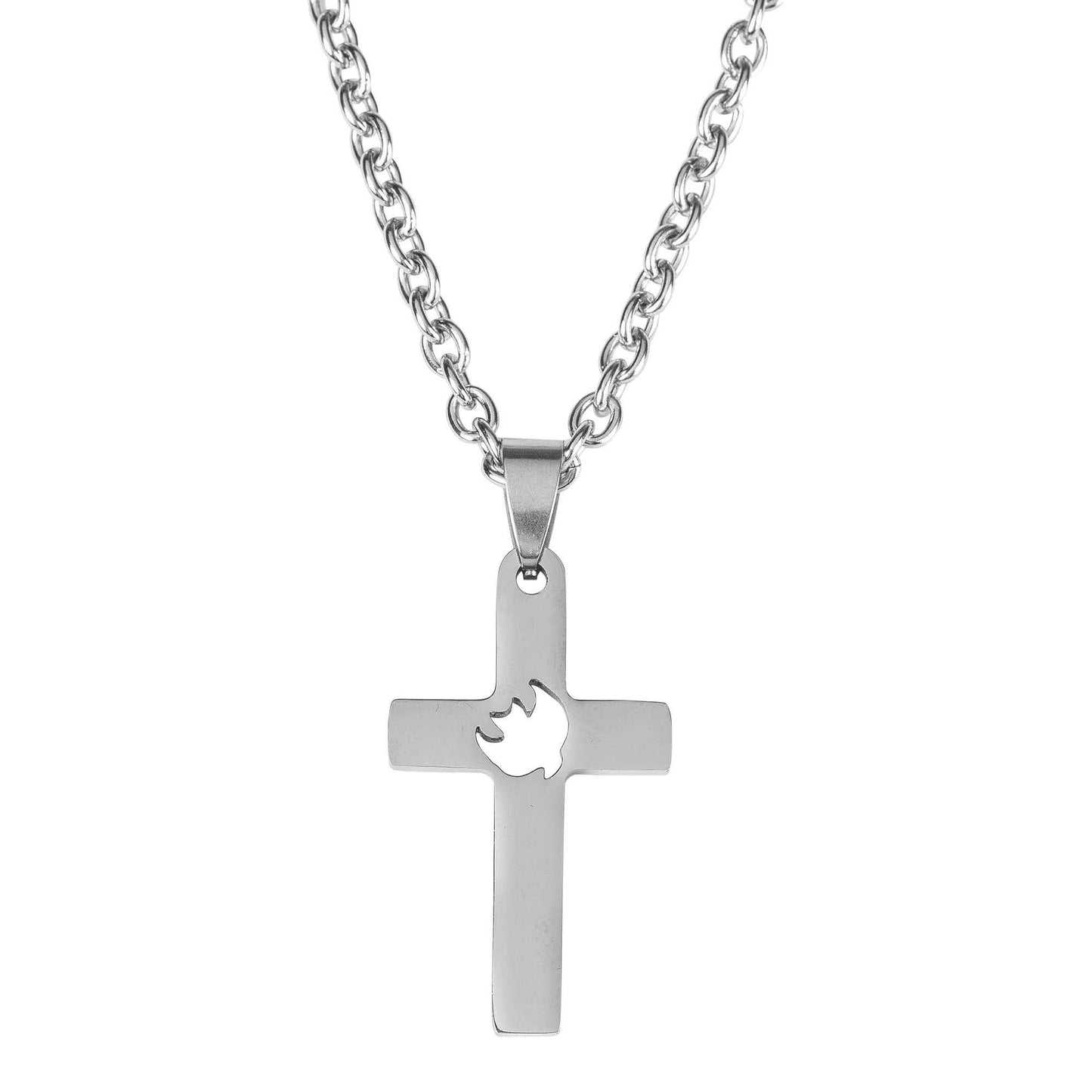 CONFIRMATION CROSS/DOVE STAINLESS STEEL