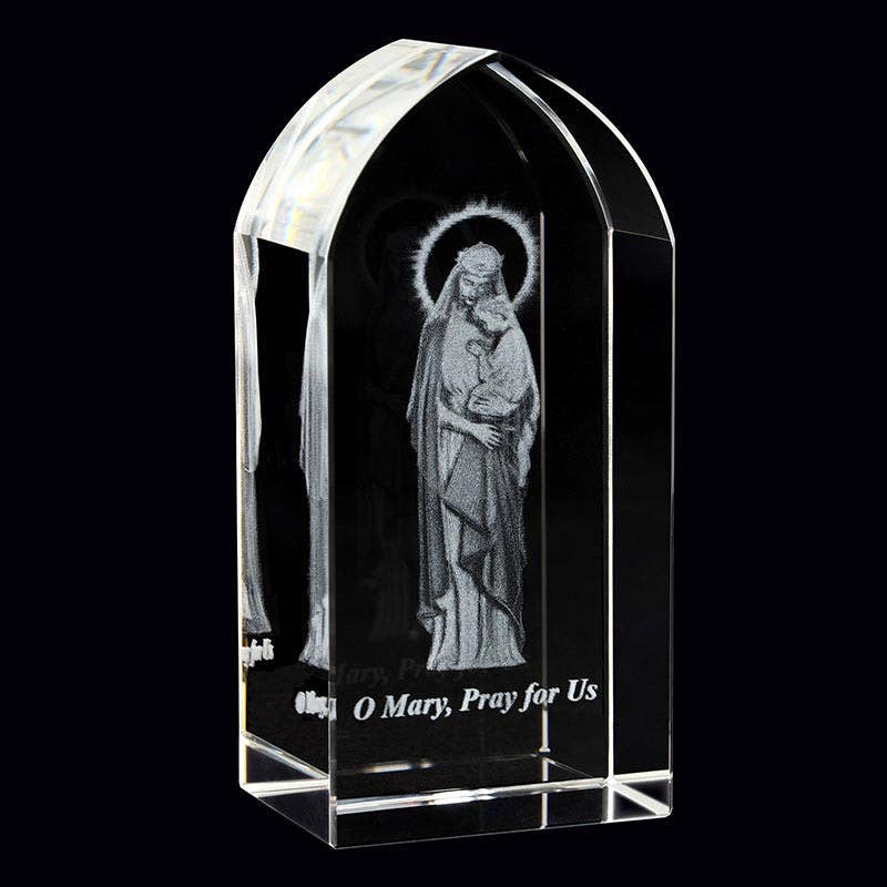 Etched Glass - Mary, Pray for Us