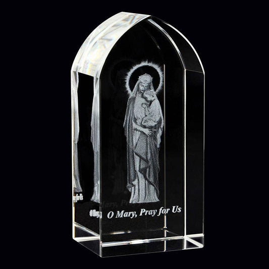 Etched Glass - Mary, Pray for Us