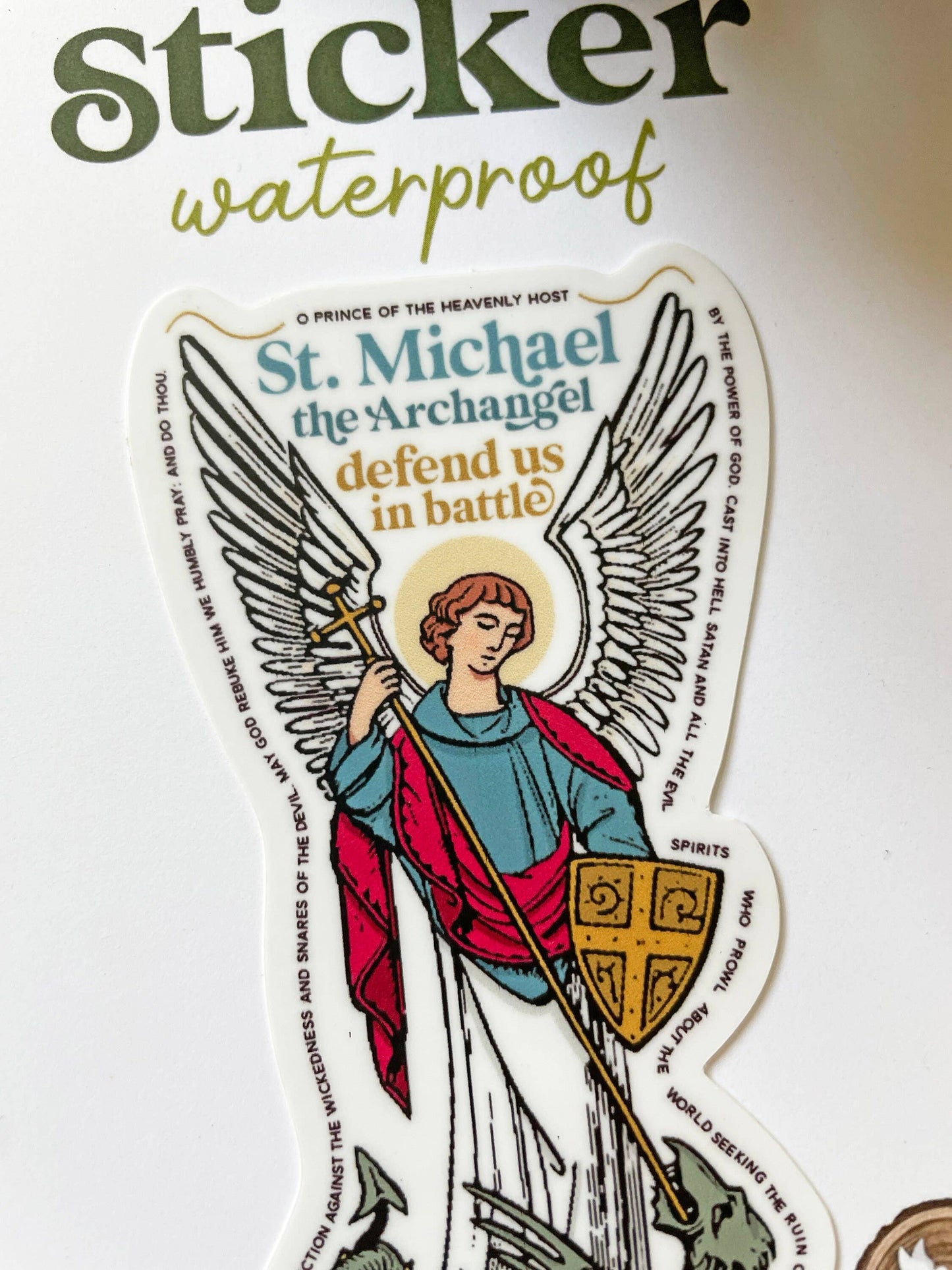 St. Michael The Archangel Waterproof Catholic Sticker