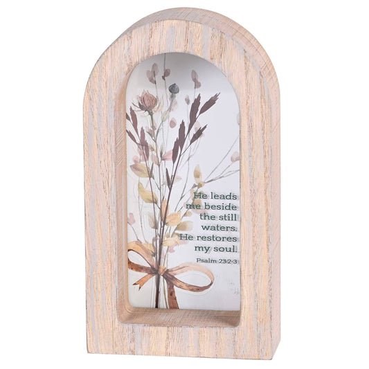 Framed Arch He Leads Me Beside The 5X8