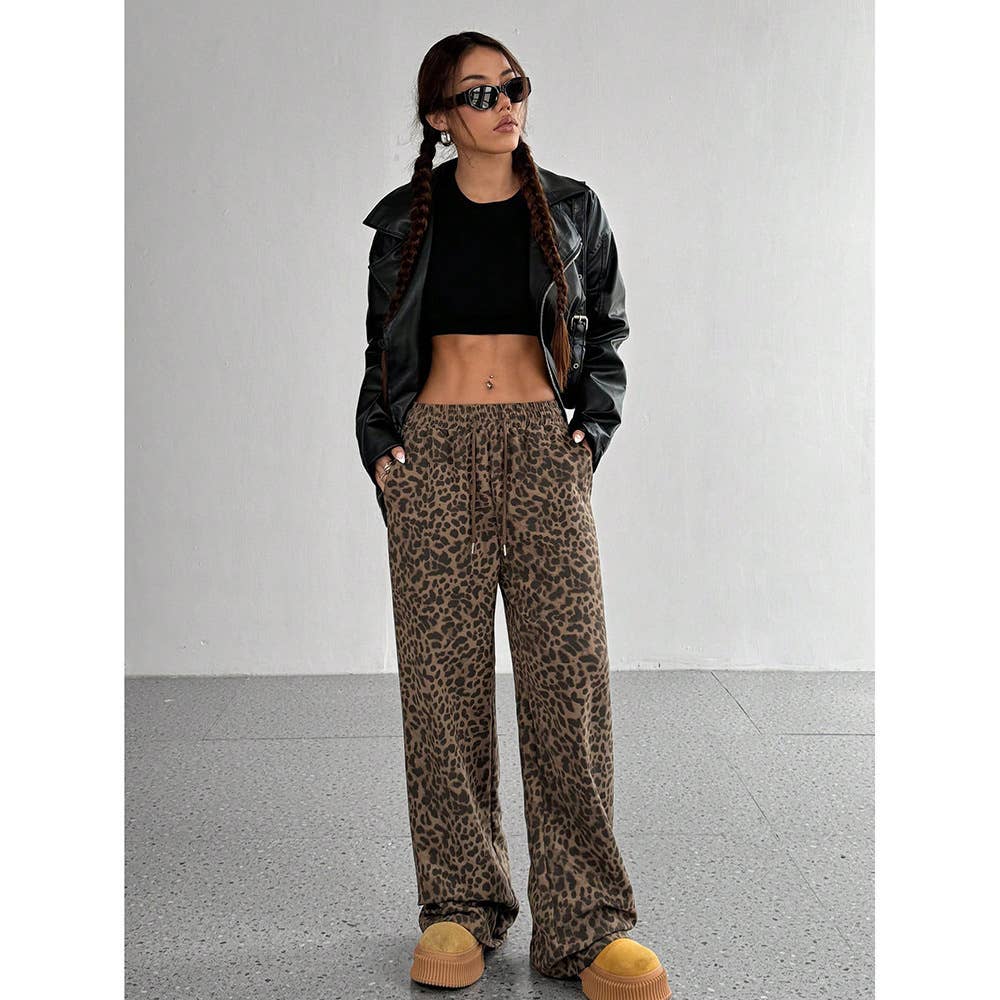 Plaid Wide Leg Drawstring Lounge Pants
