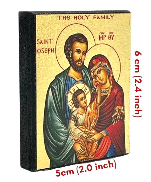 Holy Fam. Icon Magnet - Gold & Engraved Wood