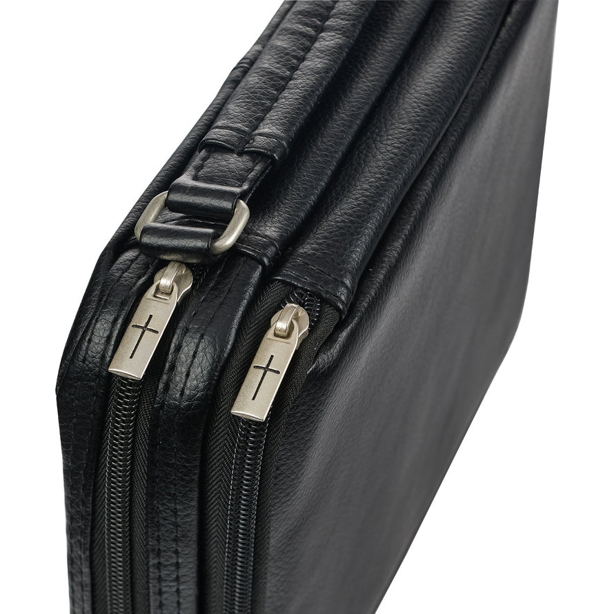 Bible Cover Organizer Two-Fold Black Ichthus Badge