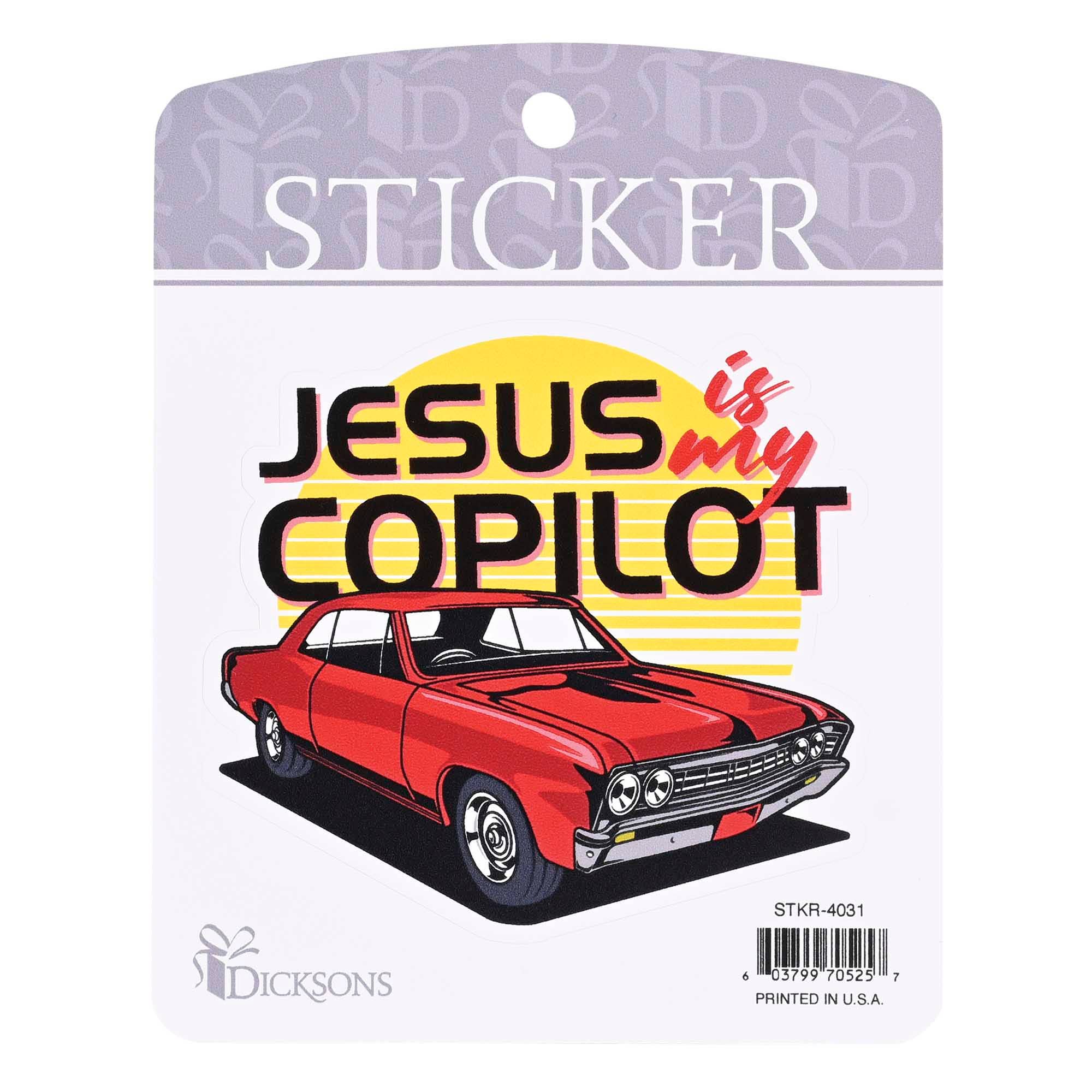 Sticker Jesus Is My Copilot Red Car – St. George