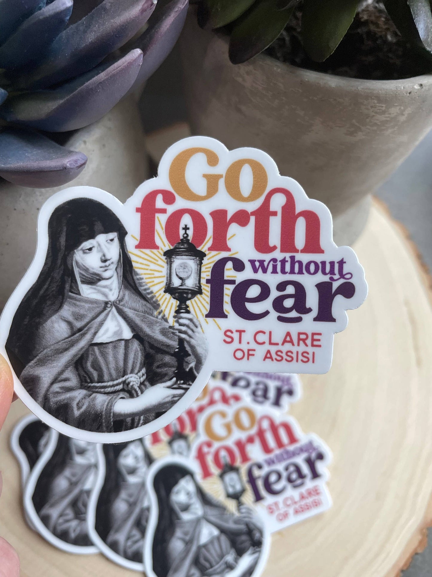 St. Clare of Assisi Waterproof Catholic Sticker