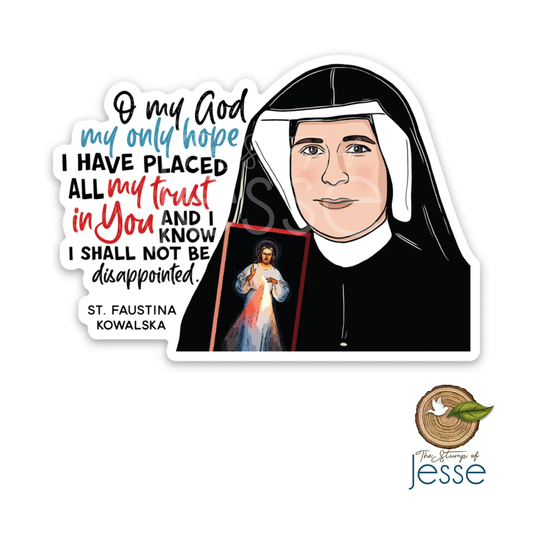 St. Faustina Kowalska Divine Mercy Catholic Sticker