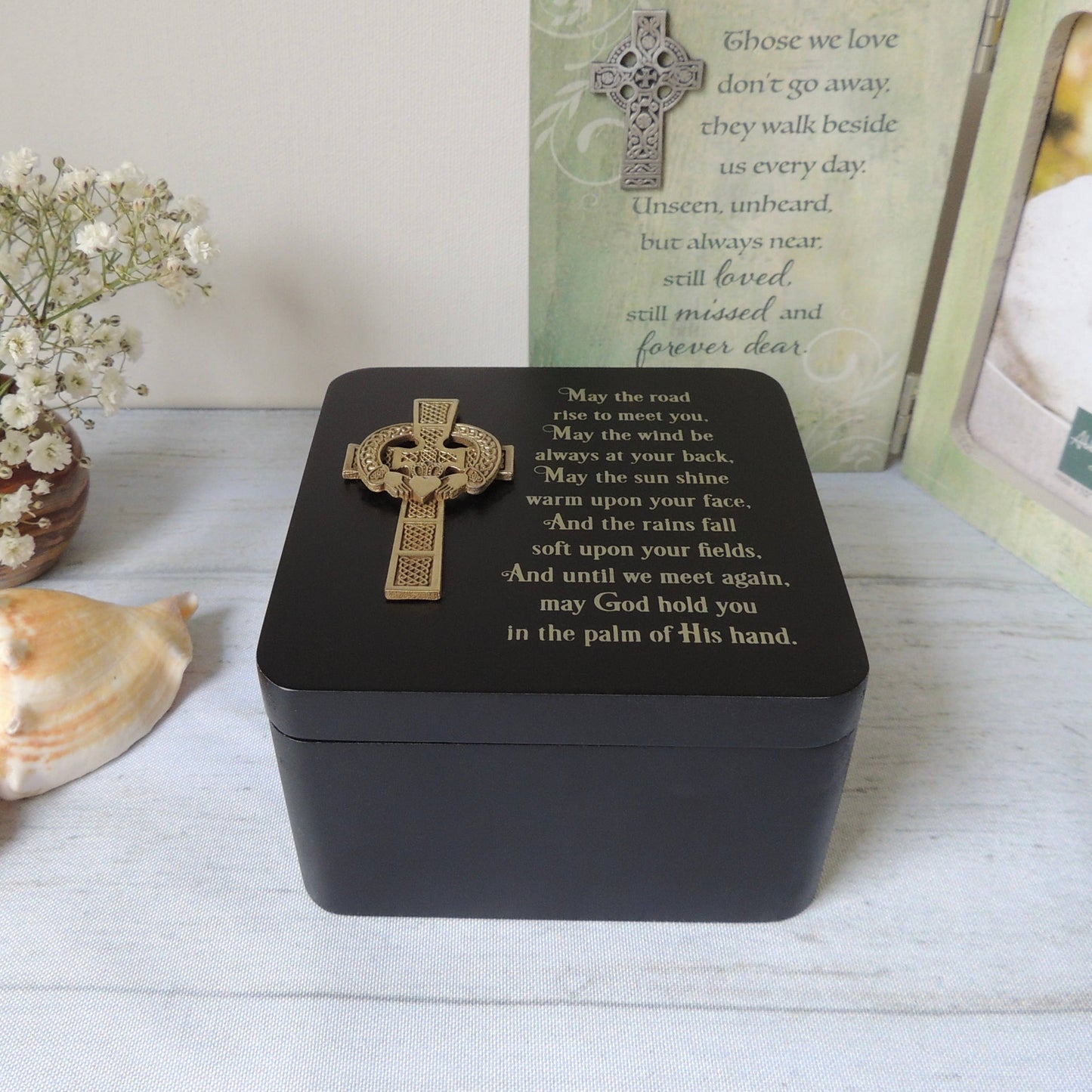 Irish Claddagh Cross Keepsake Box 
