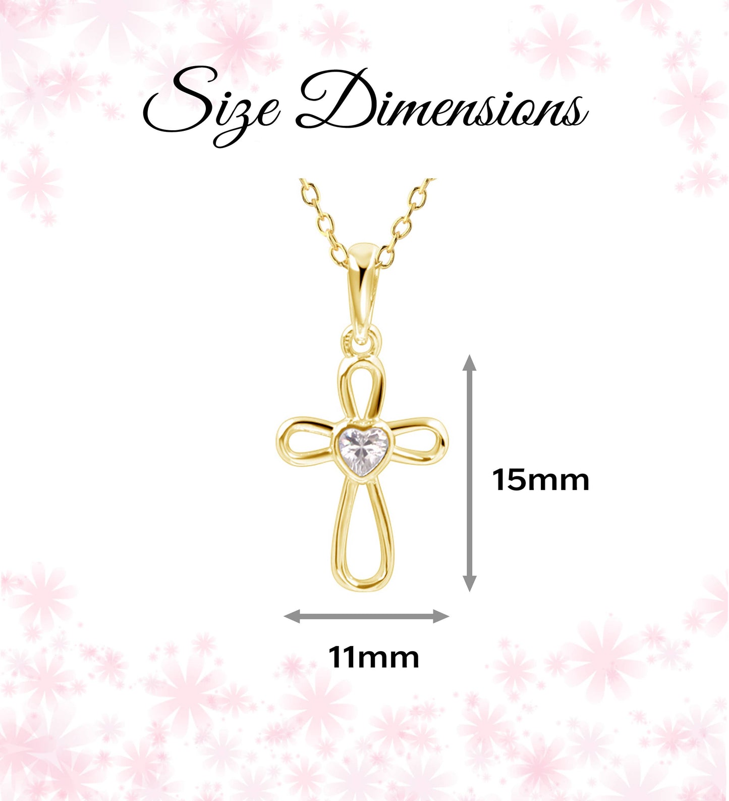 14K Gold-Plated Cross Heart Necklace