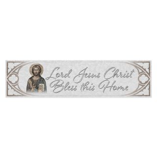 Christ All Knowing Wooden Door Blessing Plaque