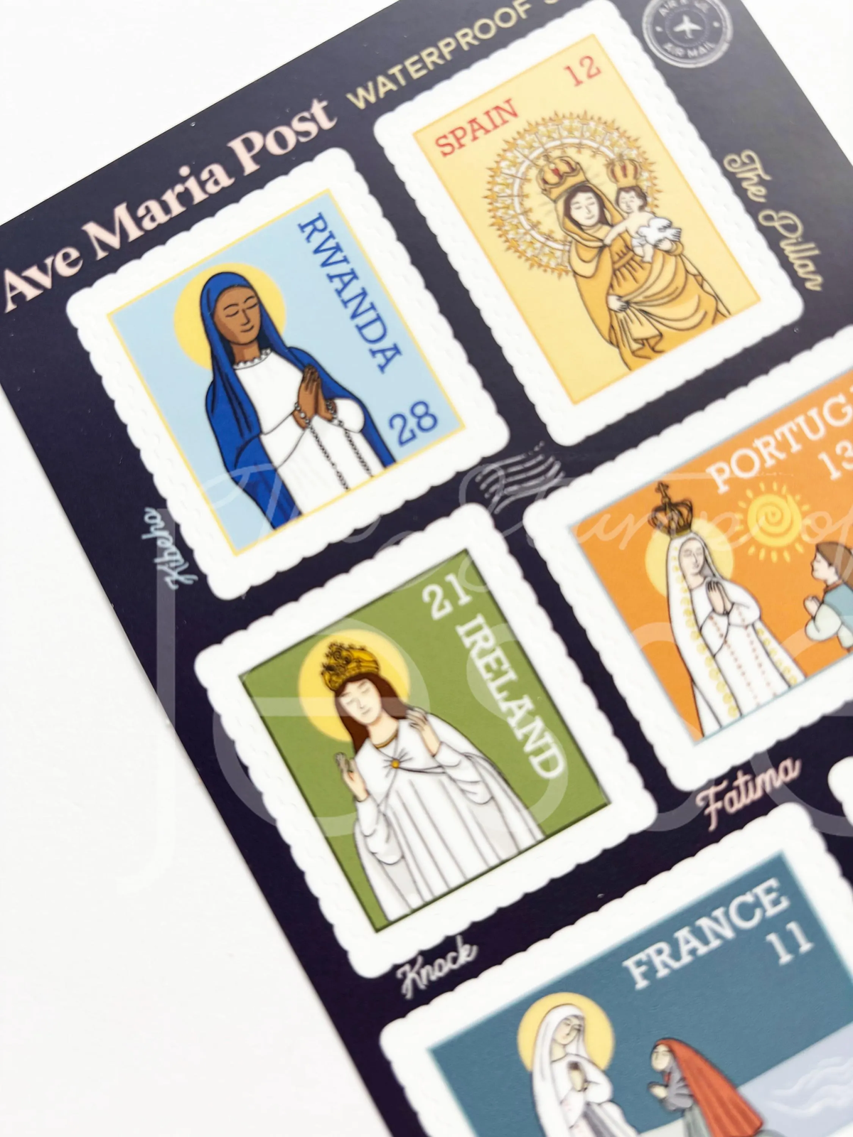 Ave Maria Post Sticker Sheets | Catholic Stickers Waterproof