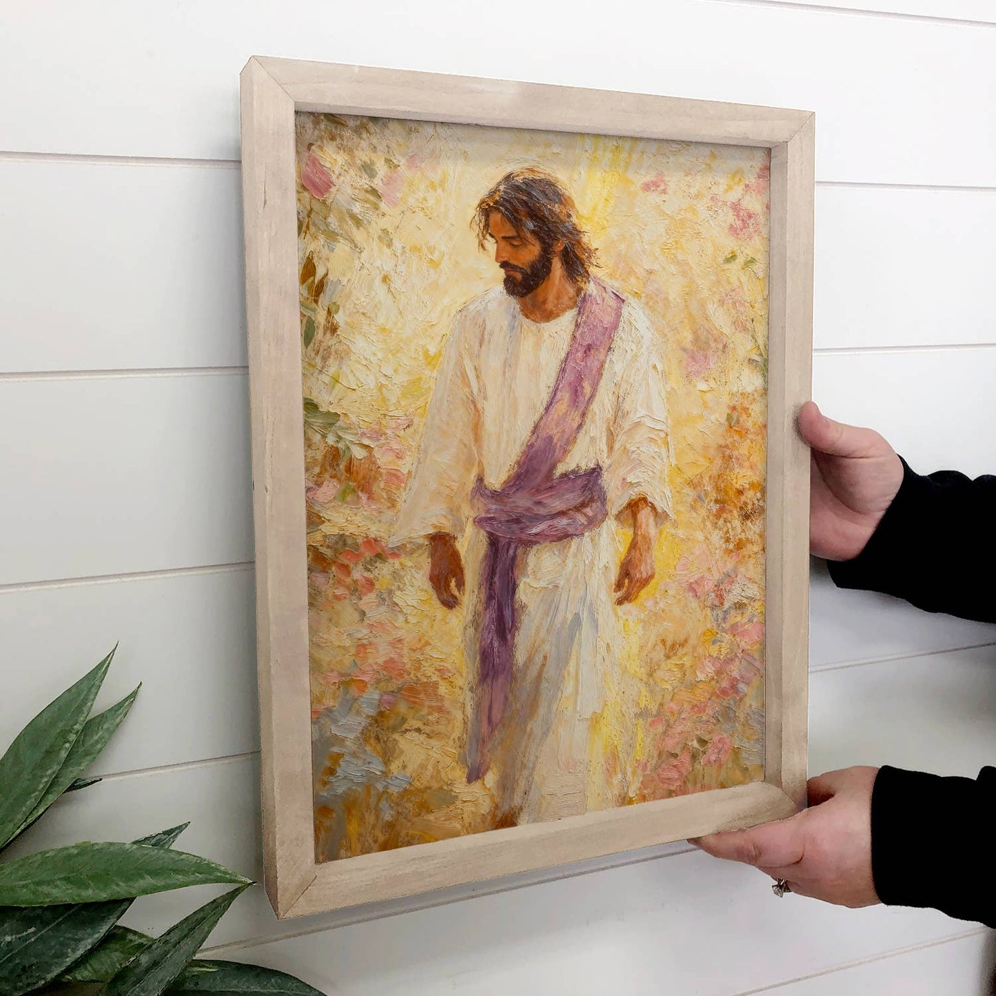 Jesus Golden Radiance - Farmhouse Bedroom Canvas Wall Art