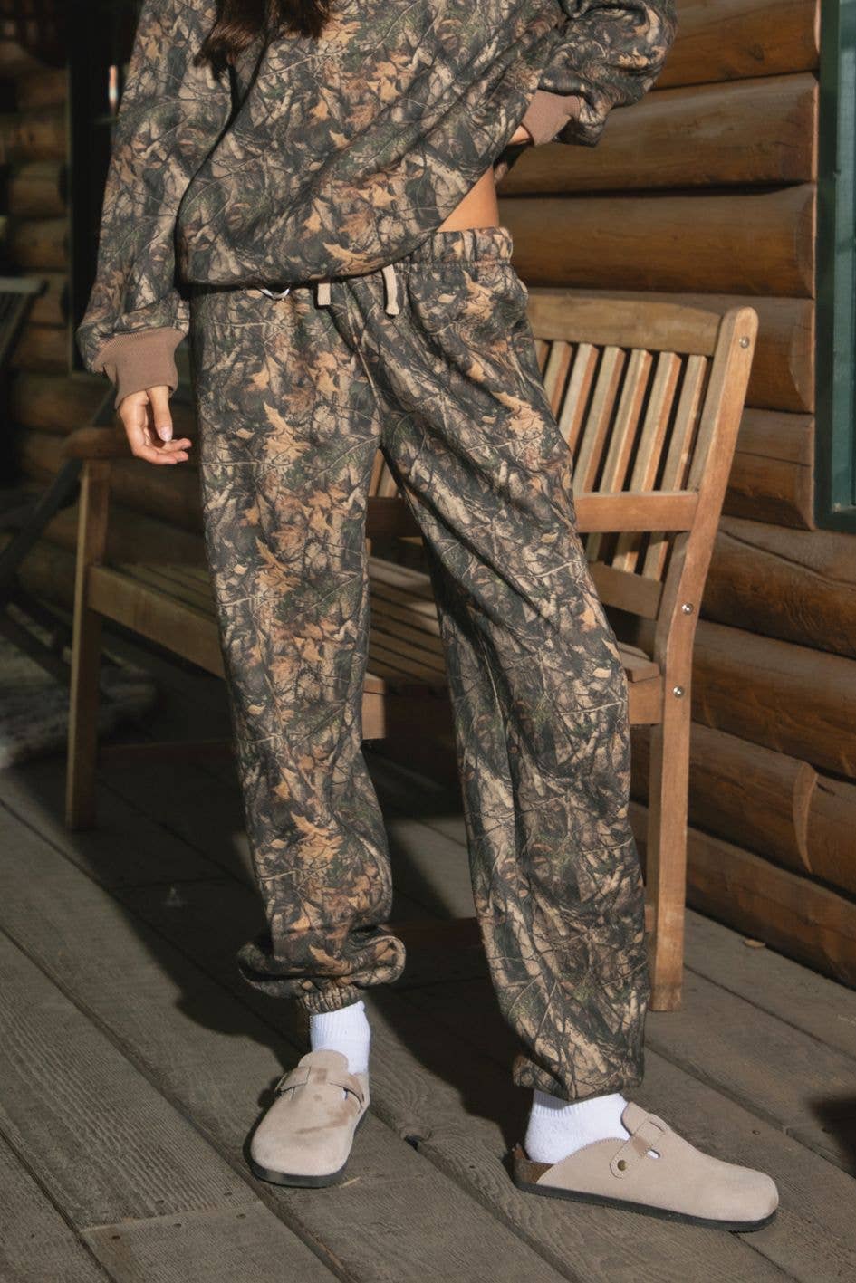 BAYOU Dark Woodland Camo Fleece Jogger Sweatpants