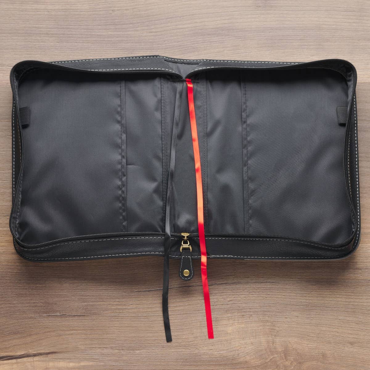 Bible Cover Classic Two-tone Gray/Black Be Strong Josh 1:9 M