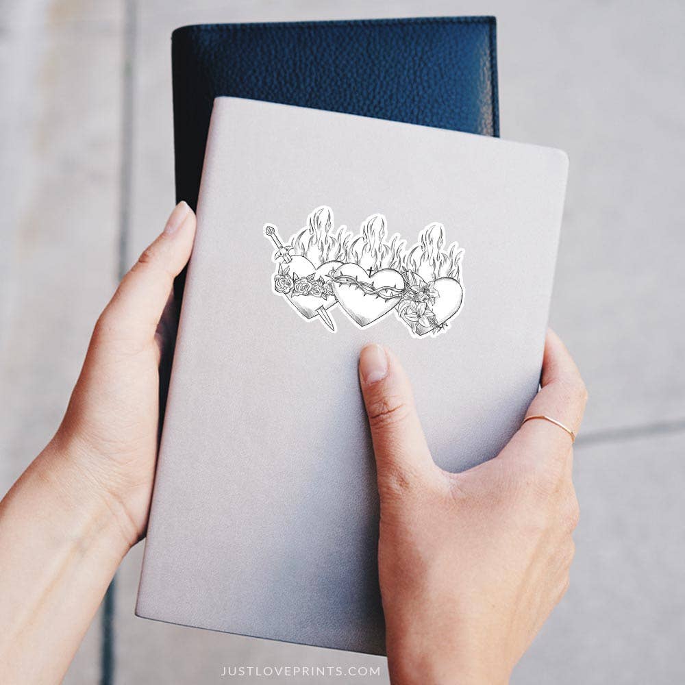 Holy Family Hearts Vinyl Sticker