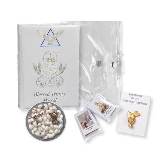 Girls White Blessed Trinity Missal Gift Set