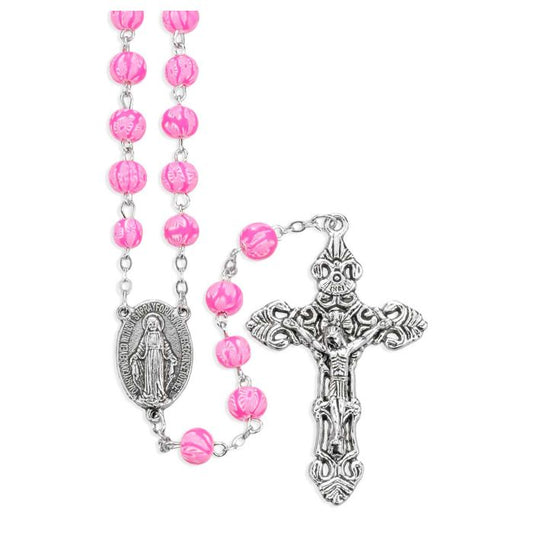 Pink Pastel Fimo Bead Rosary