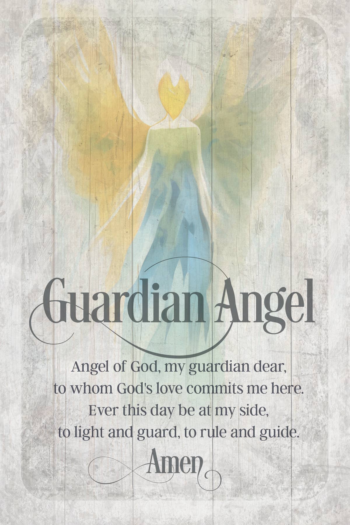 Guardian Angel-Angel of God - Inspirational Plaques 6X9