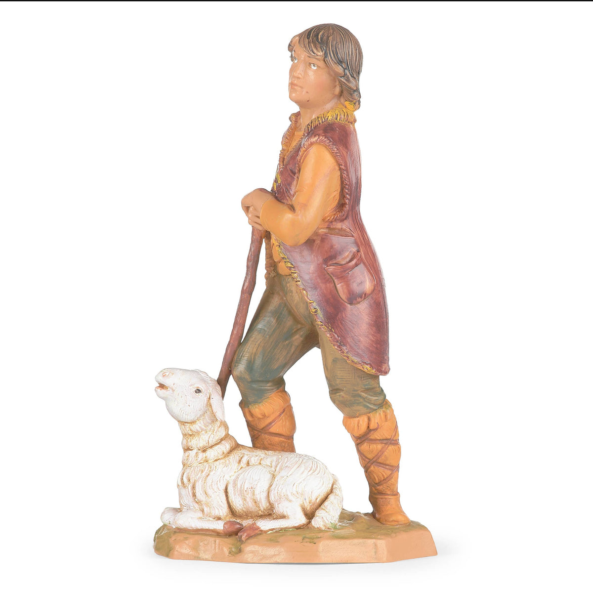 Fontanini 5" Scale Paul, Shepherd With Sheep Nativity Figure