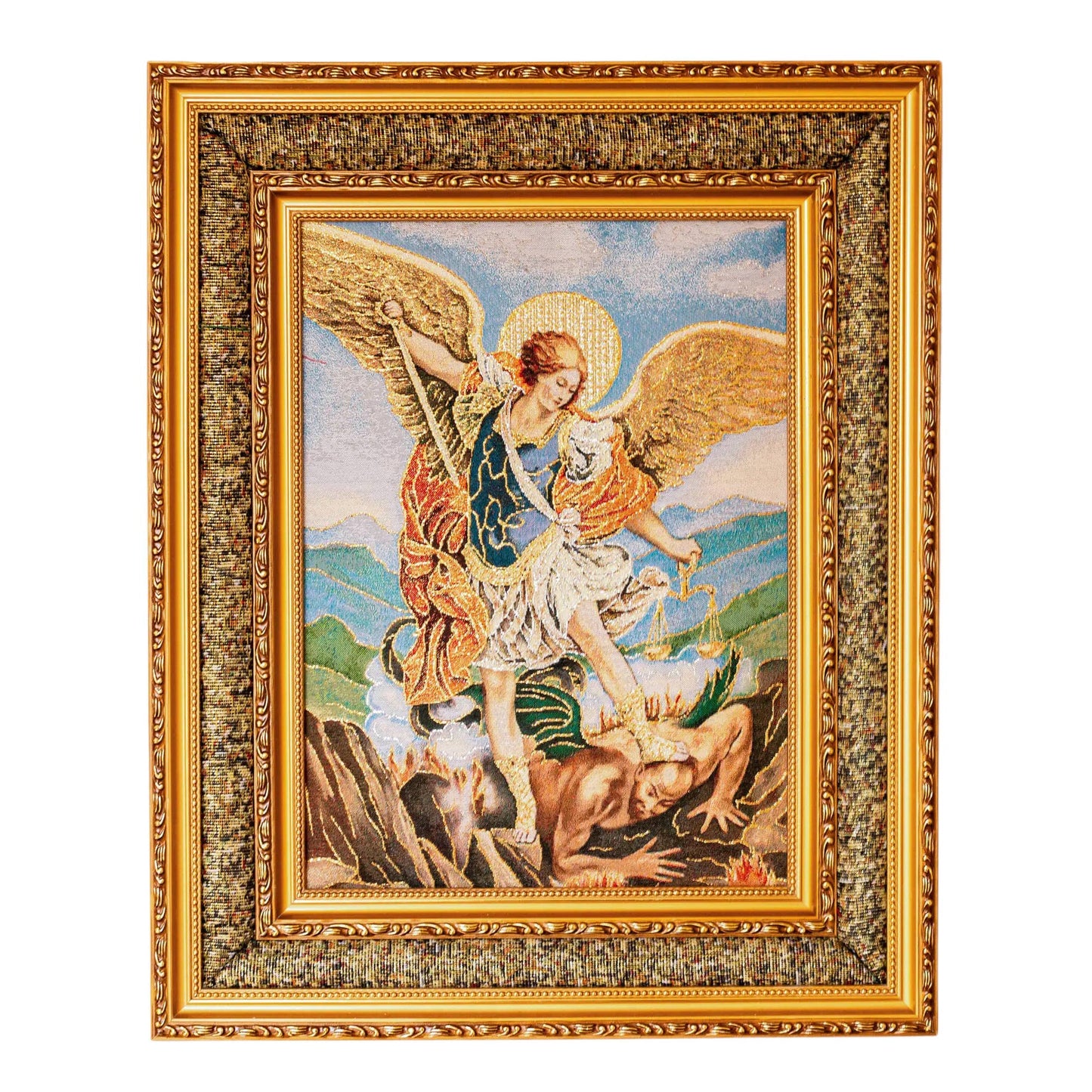 St. Michael The Archangel Double Padded Framed Image   21"